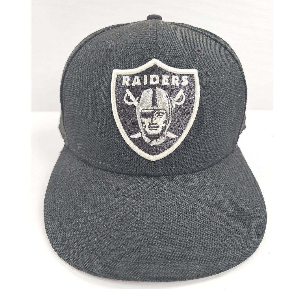New Era 59FIFTY Las Vegas Raiders NFL Fitted Hat 7 3/4 Black Football Sportswear